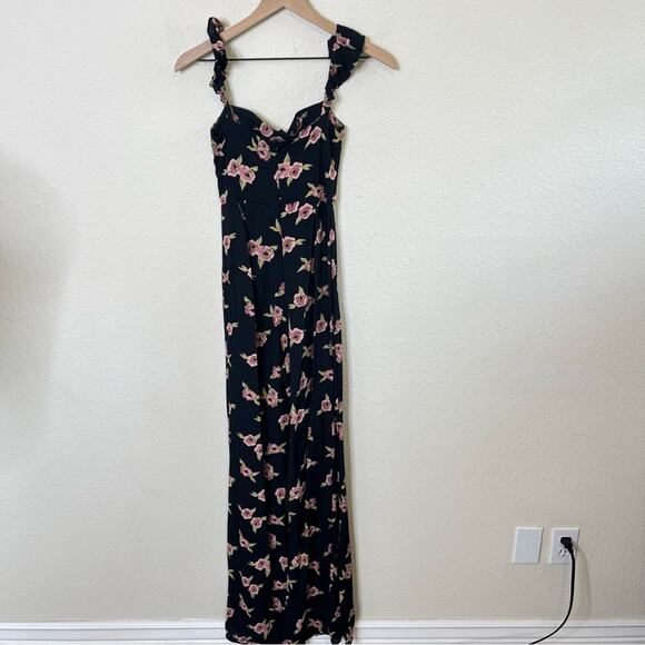 Flynn Skye x Urban Outfitters Bardot Black Floral Button-Down Jumpsuit Size S - Picture 9 of 11